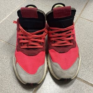 ADIDAS pink, grey and black mens running shoes size 11